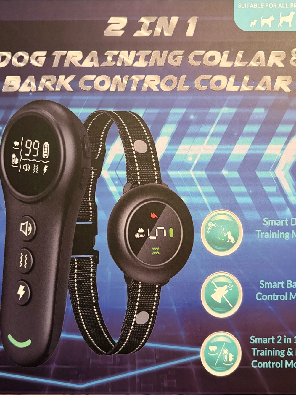 NEW IN BOX 2-in-1 Dog Training Collar & Bark Control